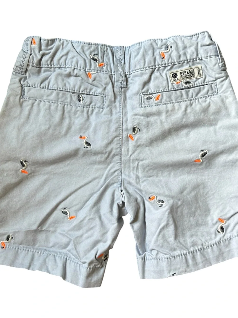 OshKosh B'gosh Light Blue Embroidered Puffin Shorts